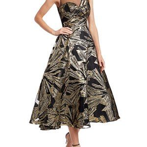 New Theia Fit and Flare Brocade Cocktail Dress